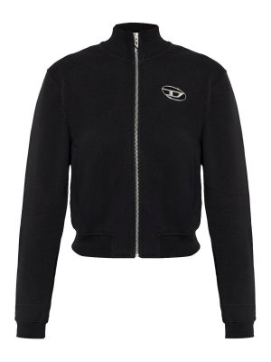 DIESEL: Sweatshirts & Sweaters - Black Cotton Zip Up Sweatshirt