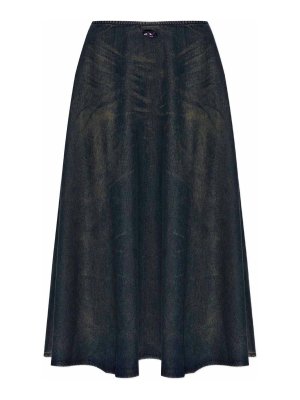 DIESEL: Long skirts - Navy Blue Maxi Skirt `De-Annie-S`