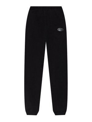 DIESEL: tracksuit bottoms - Black Cotton Sweatpants With Logo