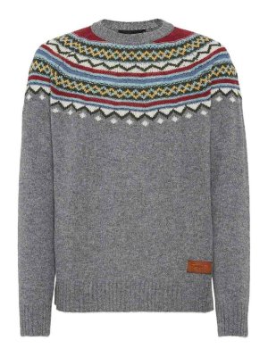 DSQUARED2: Strickpullover mit Rundhalsausschnitt - Rundhalspullover - Bunt
