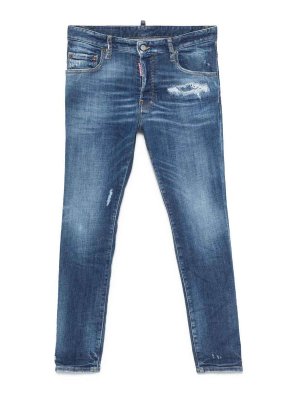DSQUARED2: bootcut jeans - Stretch-Cotton Blue Jeans