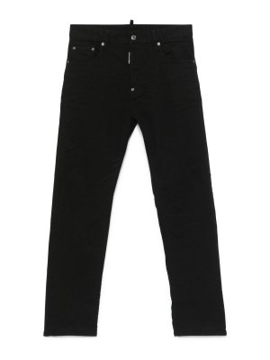 DSQUARED2: bootcut jeans - Black Stretch-Cotton Jeans