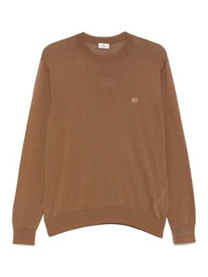 ETRO: crew necks - Brown Cotton Sweater