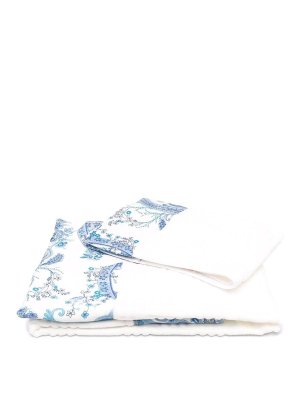ETRO: homeware - Set Of 2 White Towels With Floral Print