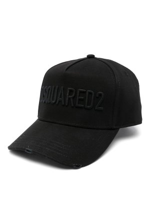 DSQUARED2: hats & caps - Black Baseball Cap With Front Logo