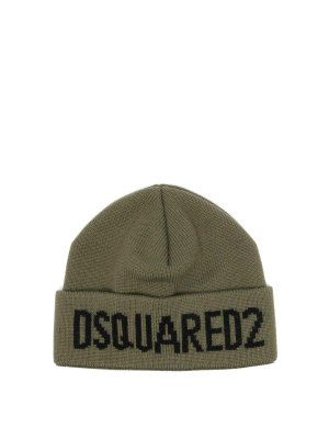 DSQUARED2: hats & caps - Military Green Wool Hat