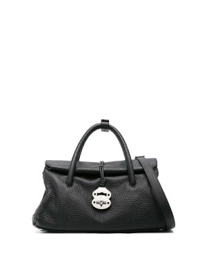 ZANELLATO: totes bags - Black Calf Leather Dotta Centauro Tote Bag