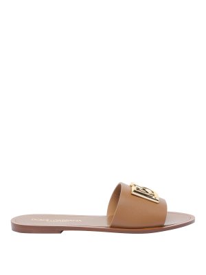 DOLCE & GABBANA: sandals - Leather Slide Sandal