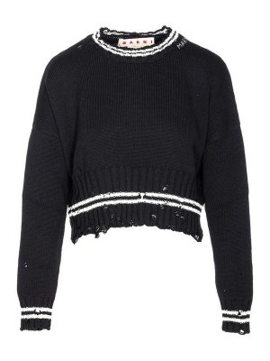 Marni: Suéteres con cuello pico - Suéter Cuello Redondo - Negro