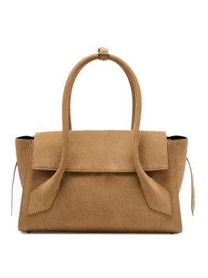 Self Portrait Rattan Mini Bow Bag Handbag - Brown