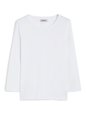 Max Mara: t-shirt - T-shirt con scollo da barca a maglia Durata