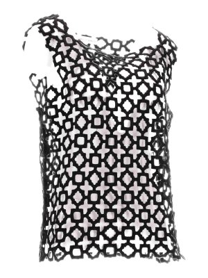 NICCOLO' PASQUALETTI: Tops & Tank tops - Carta Tank - Geometric Lace Embroidery