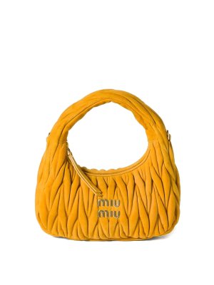 MIU MIU: cross body bags - Wander Matelass Suede Hobo Bag
