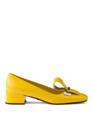 PRADA: court shoes - 35Mm Brushed-Leather Pumps