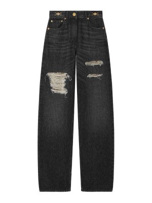 デニム・ジーパン SELF PORTRAIT 'Black Barrel Leg' jeans (PF25827PB BLACK) Self Portrait Black Barrel Leg Jeans - Black - Women | PF25827PB