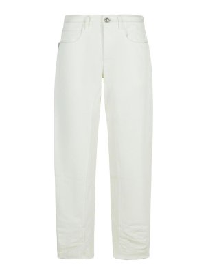 JIL SANDER: bootcut jeans - White Cotton Jeans