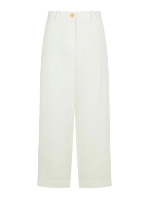 KHAITE: casual trousers - Gari White Cotton Pants
