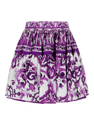 DOLCE & GABBANA: Knee length skirts & Midi - Short Skirt In Majolica Print Cotton Poplin