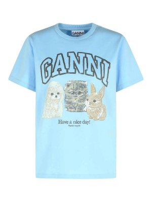 Tシャツ・カットソー MSGM Woman T-Shirt Blue 3841MDM130257097 89 MSGM Cotton Shirt | Blue | FARFETCH