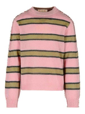 Marni: crew necks - Pink Mohair Blend Sweater