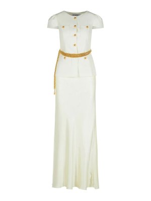 Self Portrait: knee length dresses - Taffeta Cream Polyester Dress