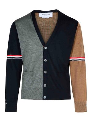 THOM BROWNE: cardigans - Fun Multicolor Irgin Wool Cardigan