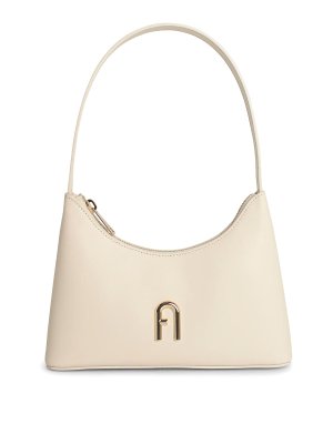 Furla Soft Medium Crossbody Bag In Cream Leather