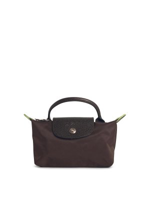 LONGCHAMP: cross body bags - Le Pliage Green Mini Bag In Brown Polyamide