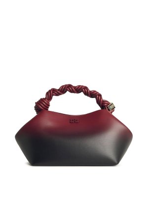 GANNI: cross body bags - Small  Bag In Red Shaded Leather Blend