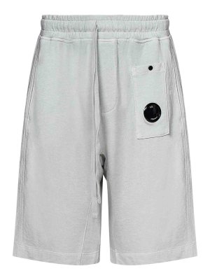 C.P. COMPANY: Trousers Shorts - Light Gray Cotton Shorts
