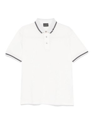 EMPORIO ARMANI: polo shirts - White Cotton Polo Shirt