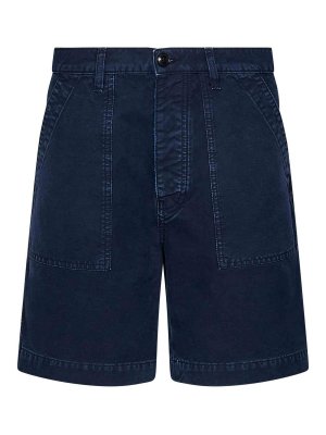 FORTELA: Trousers Shorts - Navy Blue Cotton Shorts