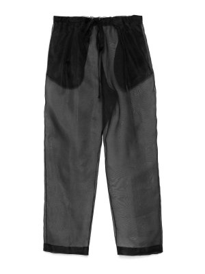 KHAITE: pantaloni casual - Pantaloni di organza di seta nera di Trenton