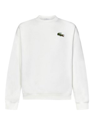 LACOSTE: Sweatshirts & Sweaters - Unisex White  Loose-Fit Sweatshirt