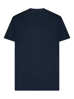 LOW BRAND: t-shirts - Dark Navy Stretch Crepe  T-Shirt