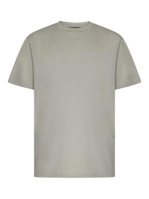 LOW BRAND: crew necks - Elephant Grey Stretch Crepe  T-Shirt