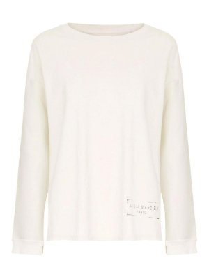 Maison Margiela: Sweatshirts & Sweaters - Milky White Cotton Sweatshirt