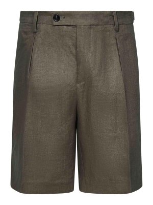 MICHAEL COAL: Trousers Shorts - Linen Tailored Bermuda Shorts