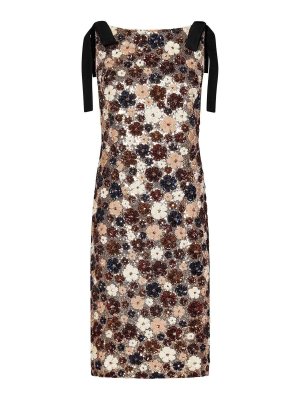 N°21: knee length dresses - Silver Sequin Midi Dress