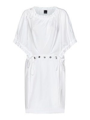 Pinko: short dresses - Short White Cotton Poplin Tunic Dress