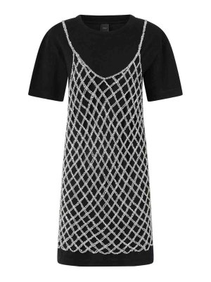 Pinko: knee length dresses - Black Cotton T-Shirt Dress