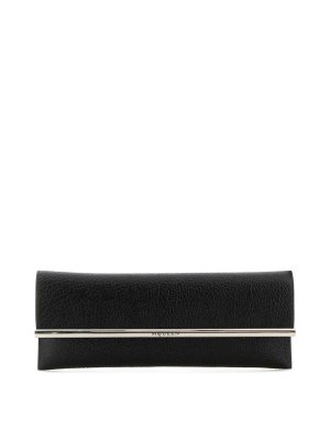 関税送料込★alexander mcqueen ブラックレザーポーチ Alexander McQueen Women's Black Leather Box 19 With Gold