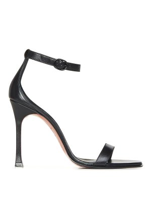 AMINA MUADDI: sandals - Kim Sandal 105 Black Nappa Leather Sandals