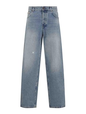 MOSCHINO: Jeans évasés - Jean Bootcut - Bleu