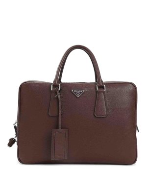 PRADA: cross body bags - Grained Leather Tote Bag
