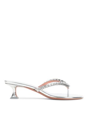 AMINA MUADDI: sandals - Gigi Thong Mirror Sandals