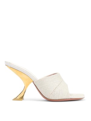 AMINA MUADDI: sandals - Taylor Woven 90 Slipper Sandals