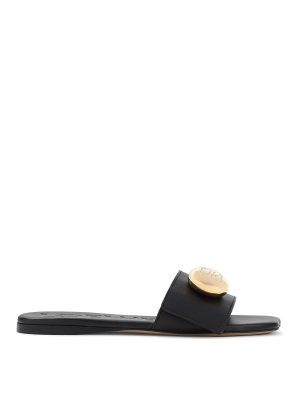 サンダル・ミュール ALEXANDER WANG NIA BALLCHAIN FLAT SANDALS Alexander Wang Nia Ballchain Flat Sandals - Black | 30325S005001