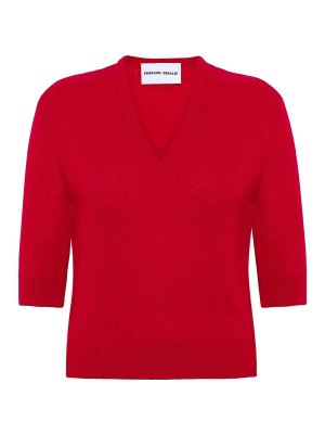 EMERSON RENALDI: Strickpullover mit V-Ausschnitt - V-Pullover - Rot