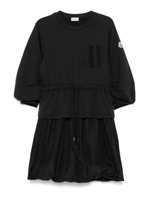 MONCLER: knee length dresses - Logo-Patch Dress